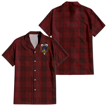 Stirling of Keir Tartan Short Sleeve Button Down Shirt with Family Crest
