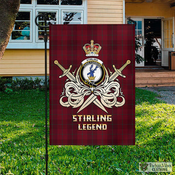 Stirling of Keir Tartan Flag with Clan Crest and the Golden Sword of Courageous Legacy