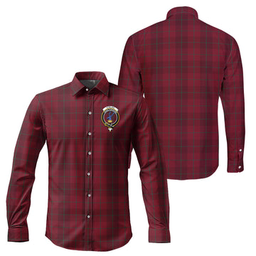 Stirling of Keir Tartan Long Sleeve Button Up Shirt with Family Crest