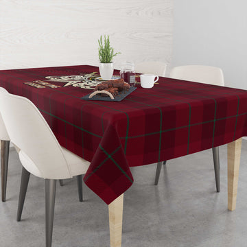 Stirling of Keir Tartan Tablecloth with Clan Crest and the Golden Sword of Courageous Legacy