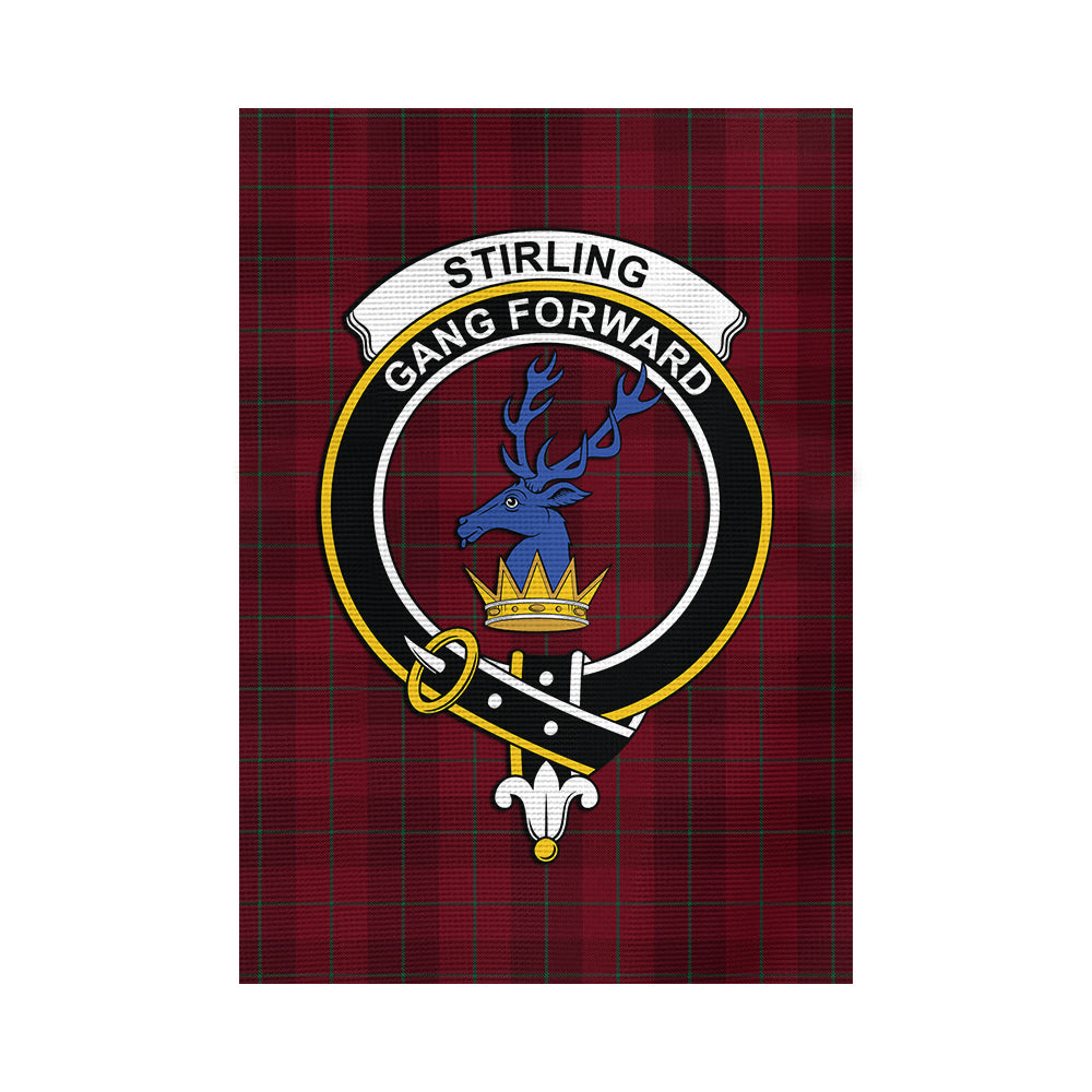 stirling-of-keir-tartan-flag-with-family-crest