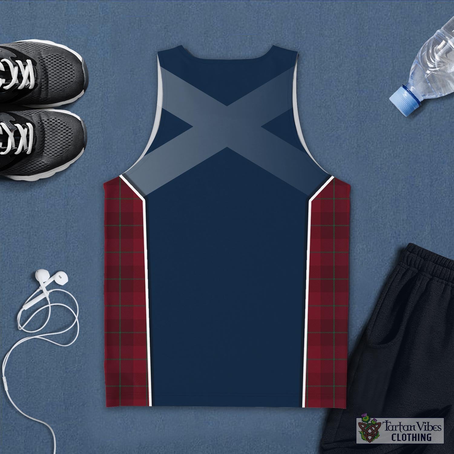 Tartan Vibes Clothing Stirling of Keir Tartan Men's Tanks Top with Family Crest and Scottish Thistle Vibes Sport Style