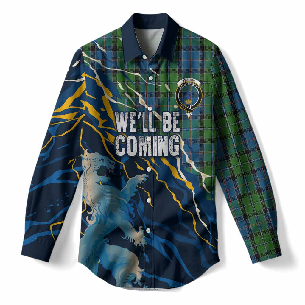 Stirling Scotland Tartan Women Casual Shirt WC2026 Football - We'll Be Coming
