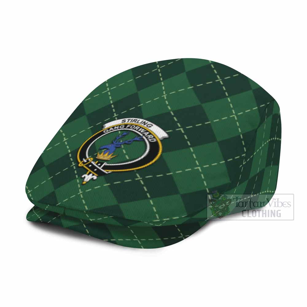 Stirling Scottish Family Crest Flat Cap Green Argyle Classic Style - Tartan Vibes Clothing
