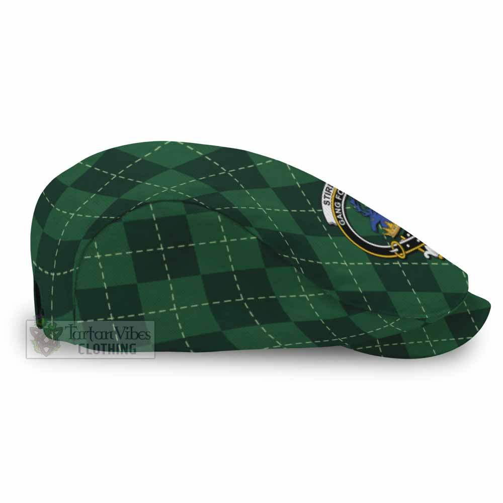 Stirling Scottish Family Crest Flat Cap Green Argyle Classic Style - Tartan Vibes Clothing