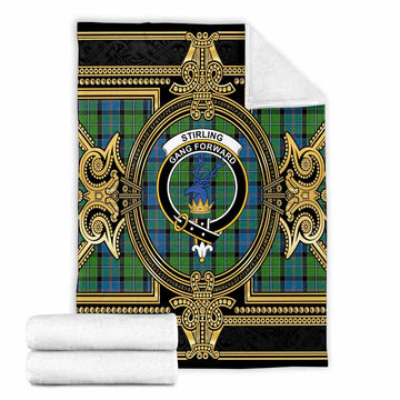 Stirling Scottish Tartan Crest Blanket Royal Stylized