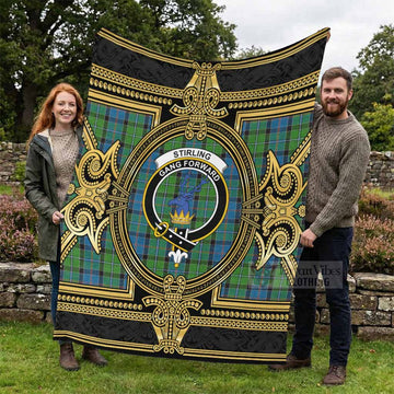 Stirling Scottish Tartan Crest Blanket Royal Stylized