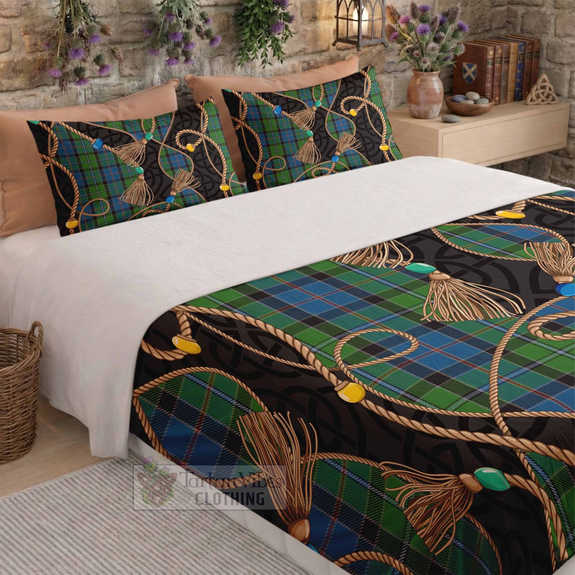 Stirling Scottish Tartan Twisted Ropes Stylized Bedding Set - Tartan Vibes Clothing