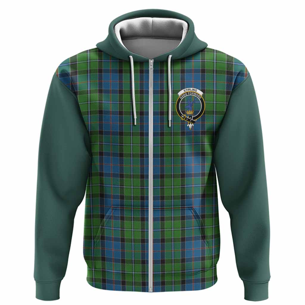 Stirling Tartan Accent Hoodie with Family Crest