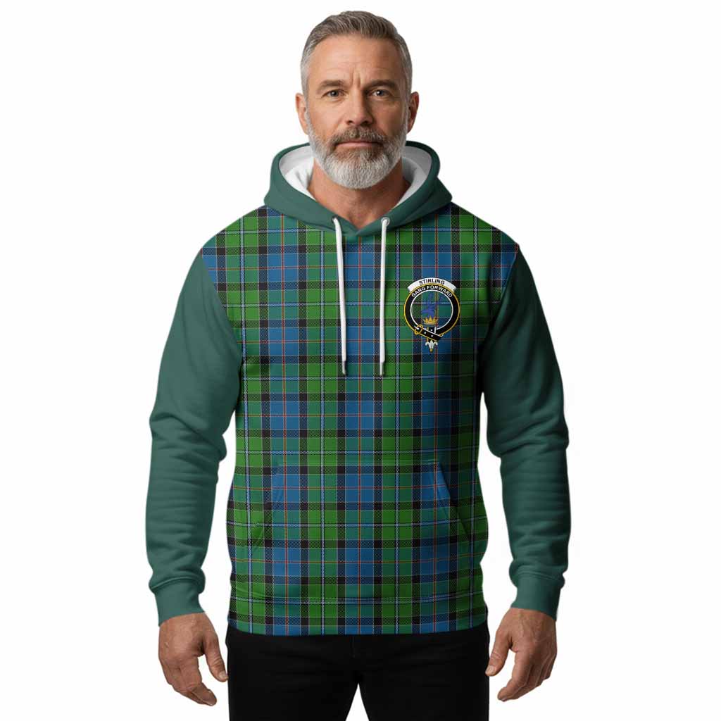 Stirling Tartan Accent Hoodie with Family Crest