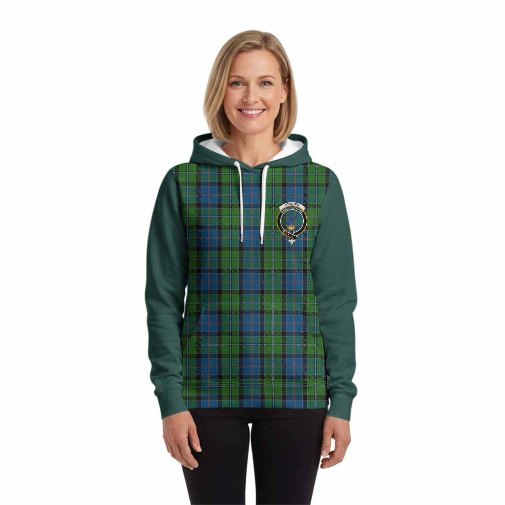 Stirling Tartan Accent Hoodie with Family Crest