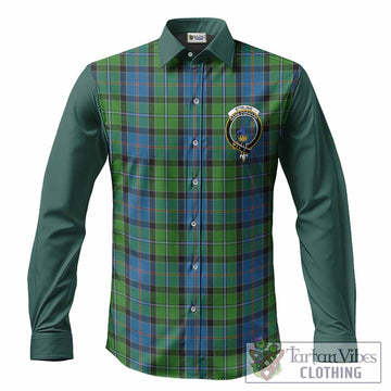 Stirling Tartan Accent Long Sleeve Button Shirts with Family Crest