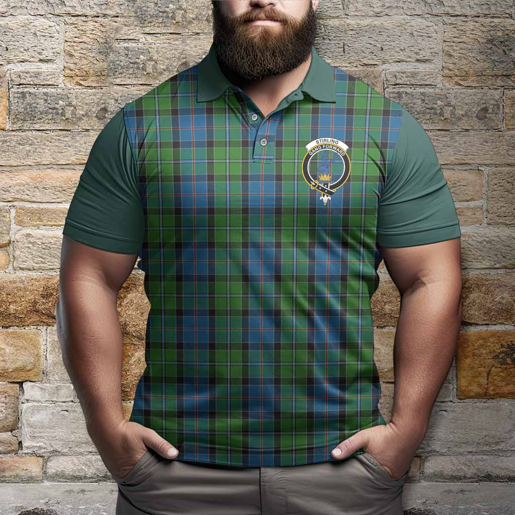 Stirling Tartan Accent Polo Shirt with Family Crest