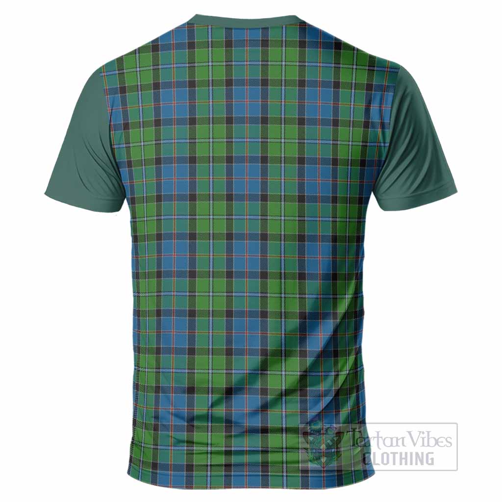 Stirling Tartan Accent T-Shirt with Family Crest