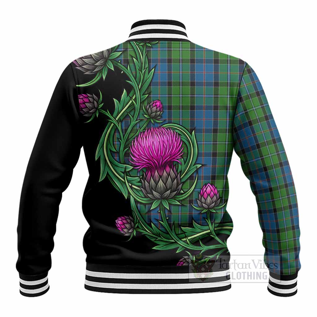 Stirling Tartan Baseball Jacket Resilient Scottish Thistle - Tartan Vibes Clothing