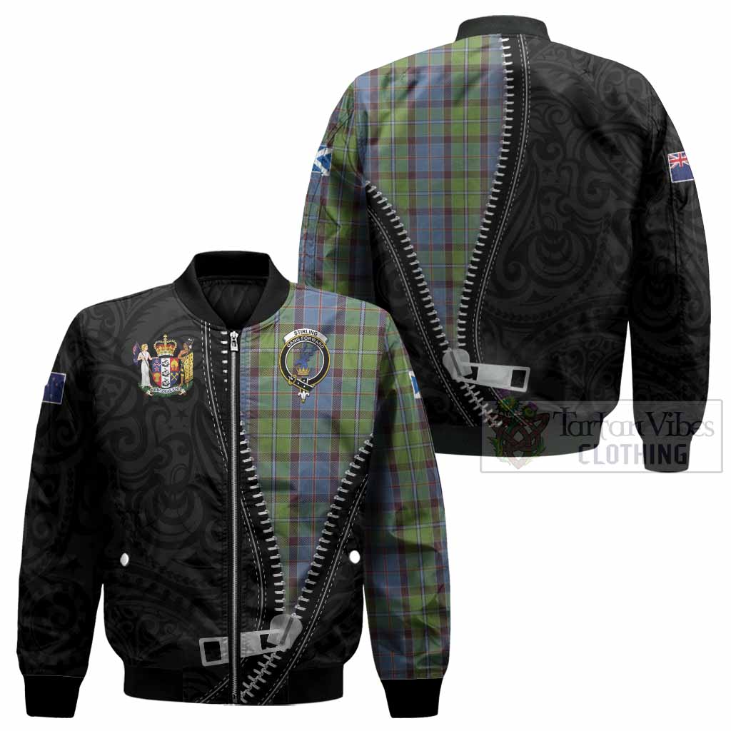 Stirling Tartan Bomber Jacket New Zealand Pattern Unique Zipper Stylized