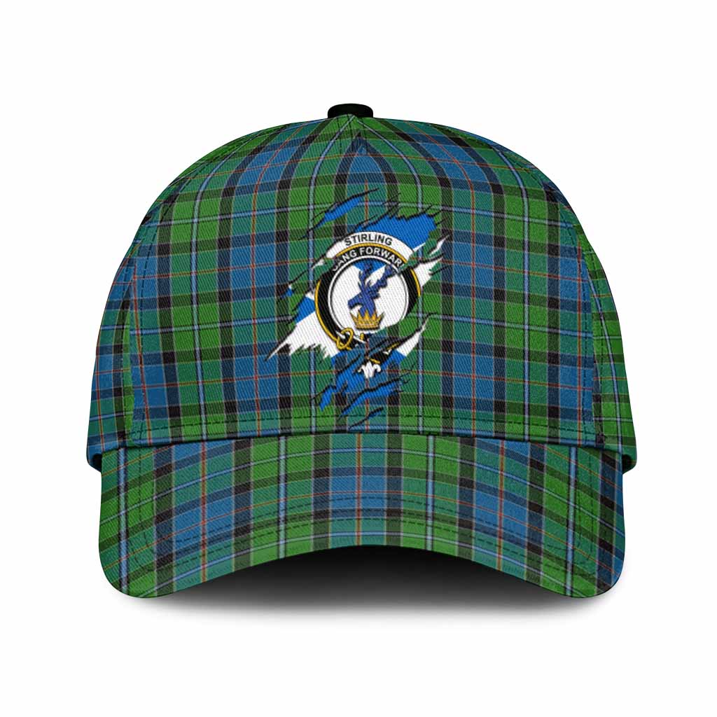 Stirling Tartan Classic Cap with Family Crest In Me Style