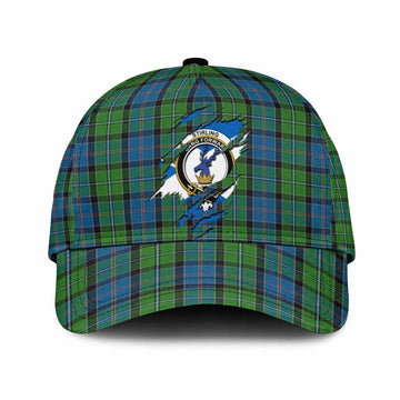 Stirling Tartan Classic Cap with Family Crest In Me Style
