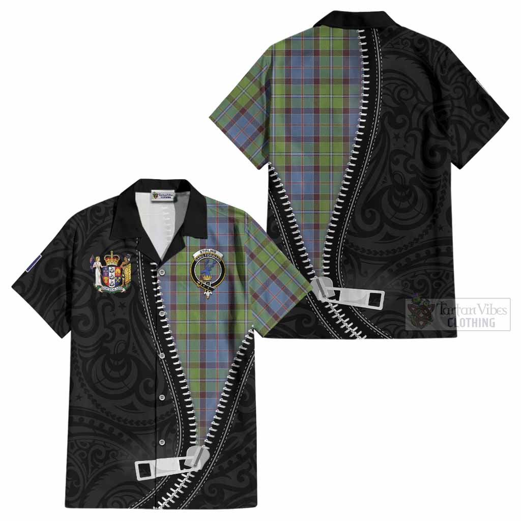 Stirling Tartan Cotton Hawaiian Shirt New Zealand Pattern Unique Zipper Stylized