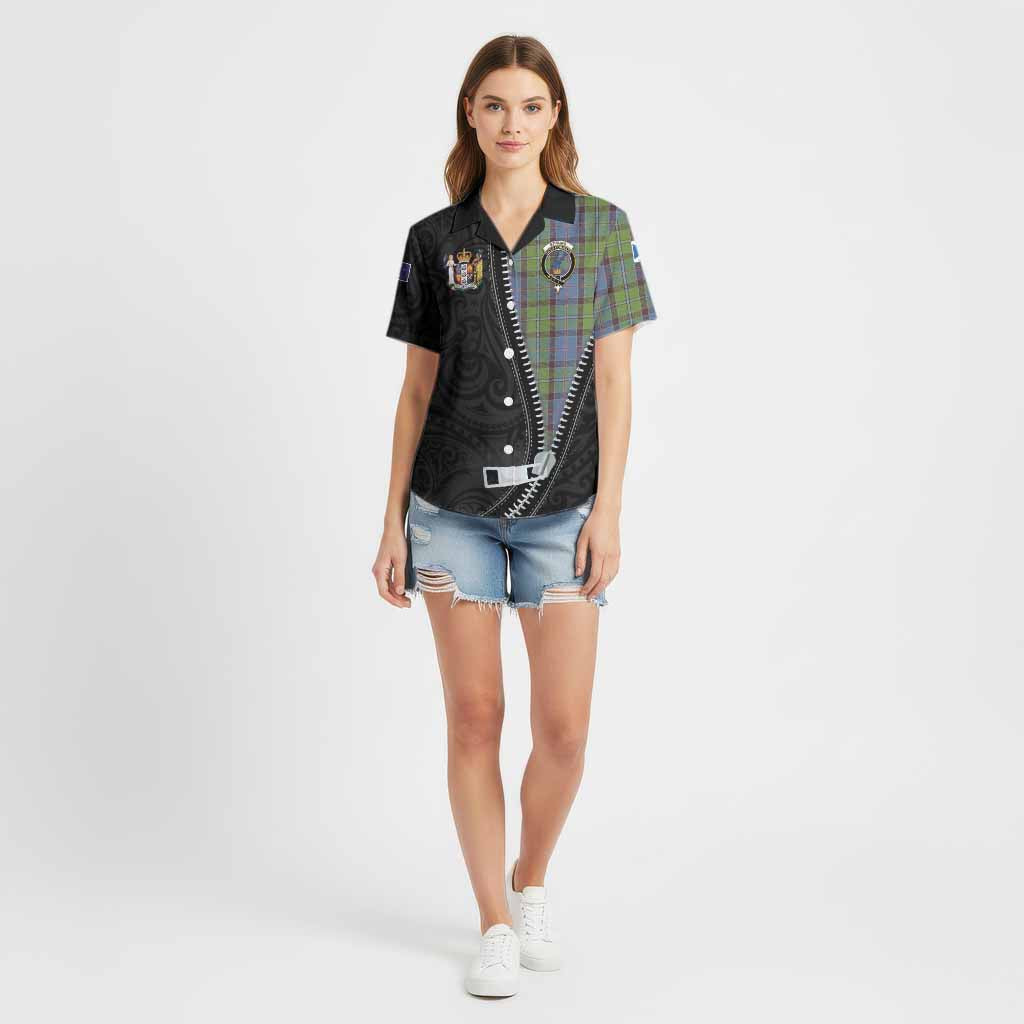 Stirling Tartan Cotton Hawaiian Shirt New Zealand Pattern Unique Zipper Stylized