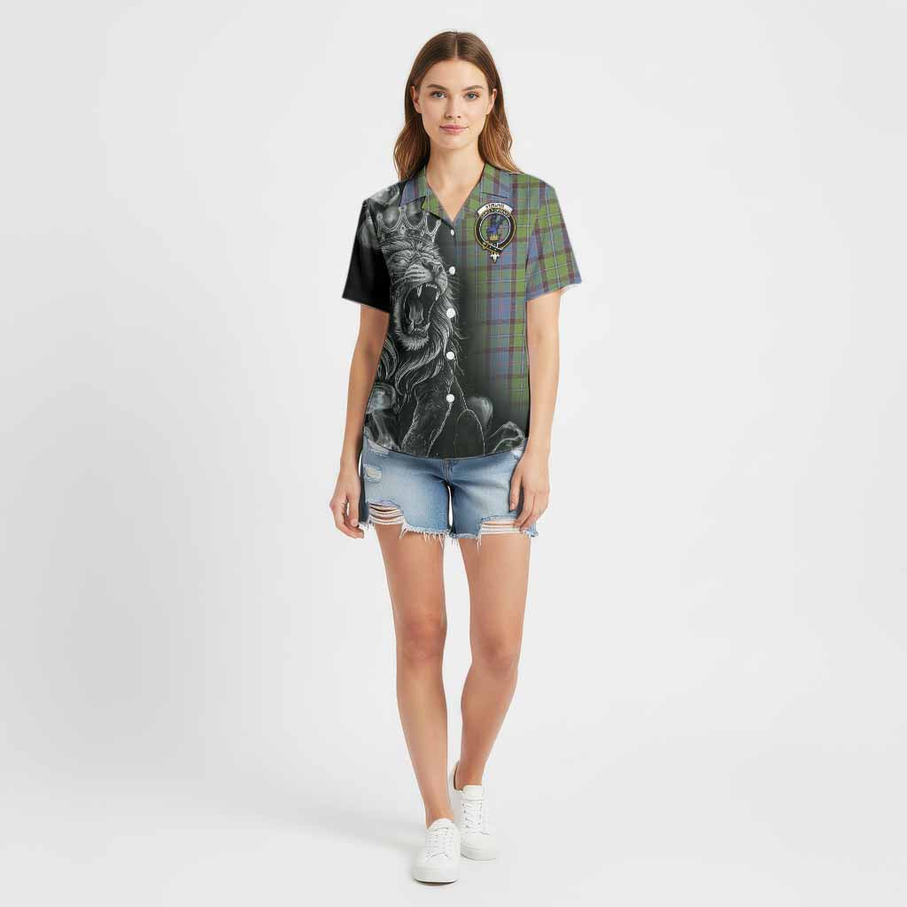 Stirling Tartan Cotton Hawaiian Shirt Roaring Lion Heritage