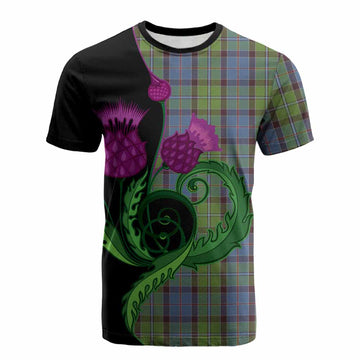 Stirling Tartan Cotton T-shirt Traditional Scottish Thistle