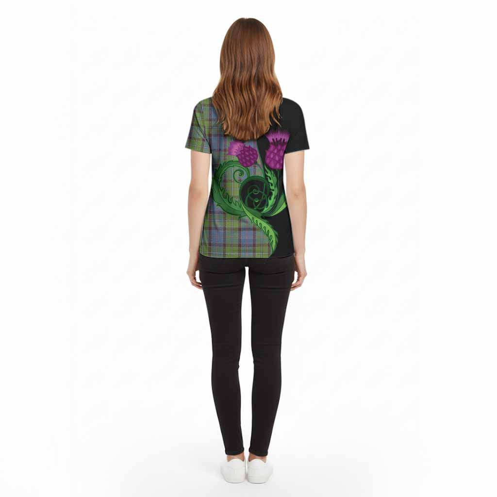 Stirling Tartan Cotton T-shirt Traditional Scottish Thistle