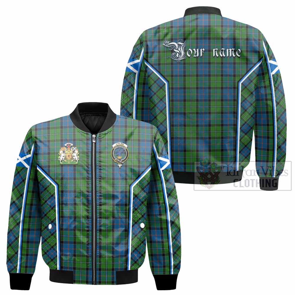 Stirling Tartan Crest Bomber Jacket Scotland Coat of Arm Flag Style - Tartan Vibes Clothing