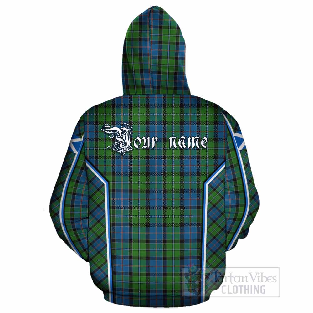 Stirling Tartan Crest Cotton Hoodie Scotland Coat of Arm Flag Style - Tartan Vibes Clothing