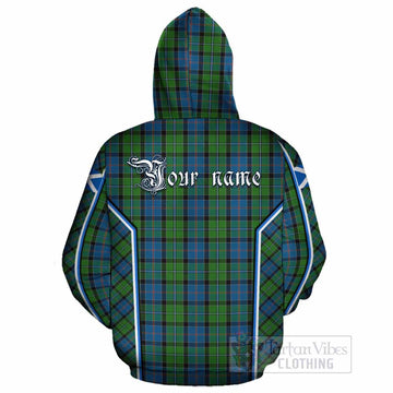Stirling Tartan Crest Cotton Hoodie Scotland Coat of Arm Flag Style - Tartan Vibes Clothing