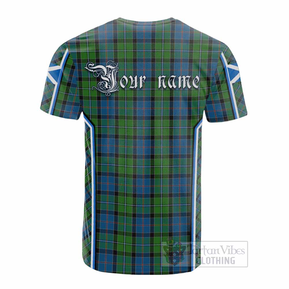 Stirling Tartan Crest Cotton T-shirt Scotland Coat of Arm Flag Style - Tartan Vibes Clothing