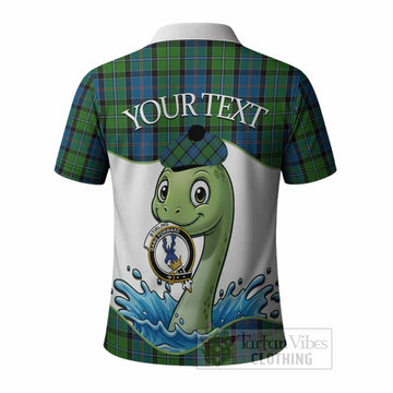 Stirling Tartan Crest Cute Nessie Polo Shirt Scottish Loch Ness Monster