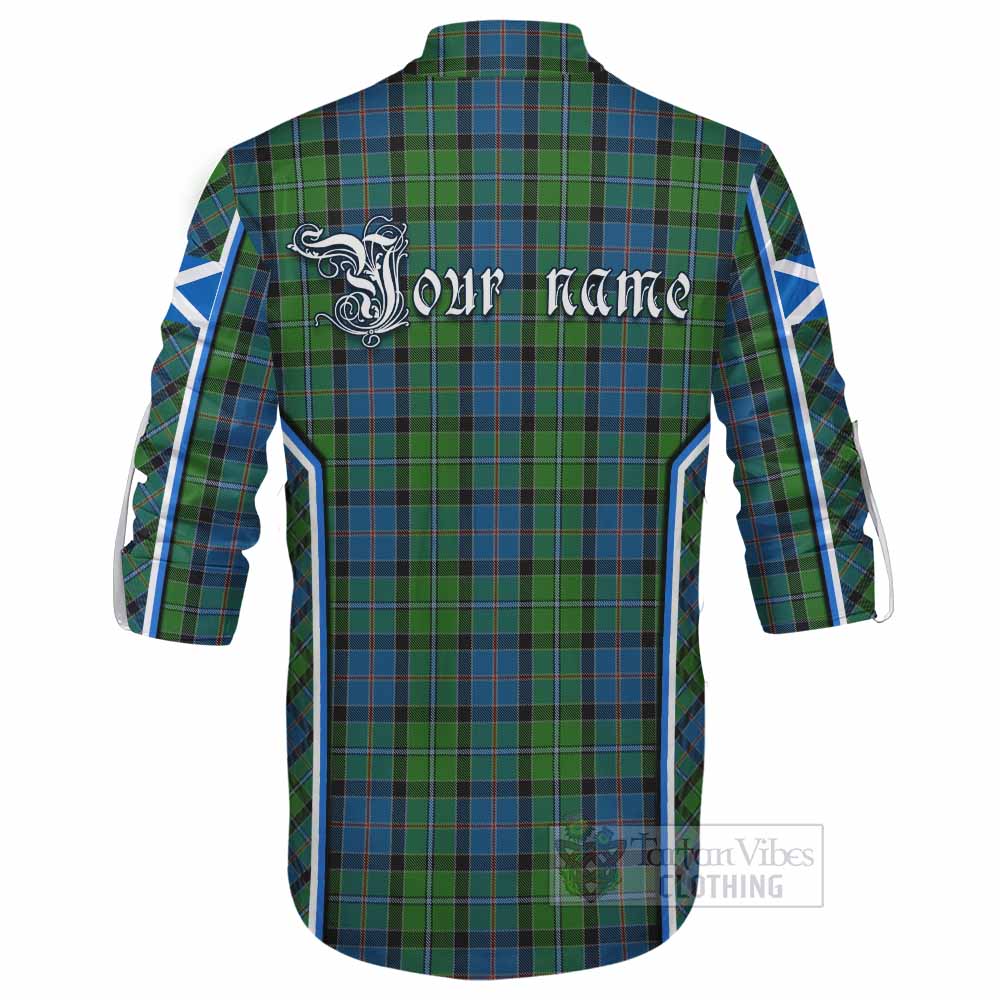 Stirling Tartan Crest Ghillie Kilt Shirt Scotland Coat of Arm Flag Style - Tartan Vibes Clothing