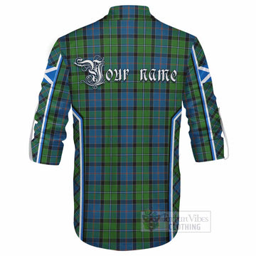 Stirling Tartan Crest Ghillie Kilt Shirt Scotland Coat of Arm Flag Style - Tartan Vibes Clothing