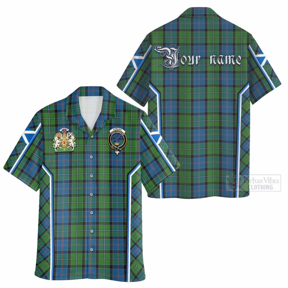 Stirling Tartan Crest Hawaiian Shirt Scotland Coat of Arm Flag Style - Tartan Vibes Clothing