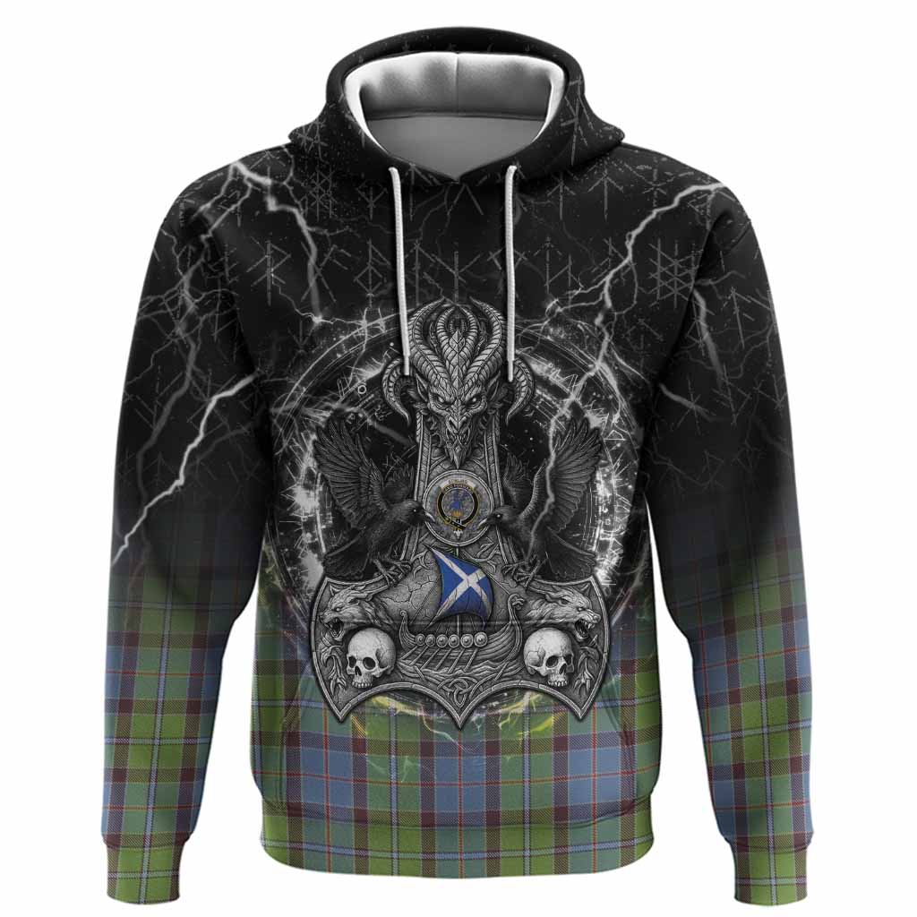 Stirling Tartan Crest Hoodie Celtic Odin's Raven Legacy