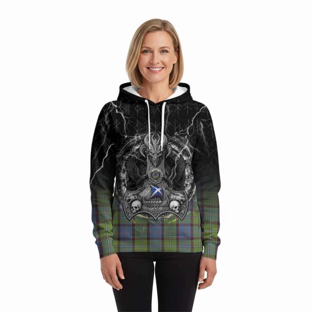 Stirling Tartan Crest Hoodie Celtic Odin's Raven Legacy