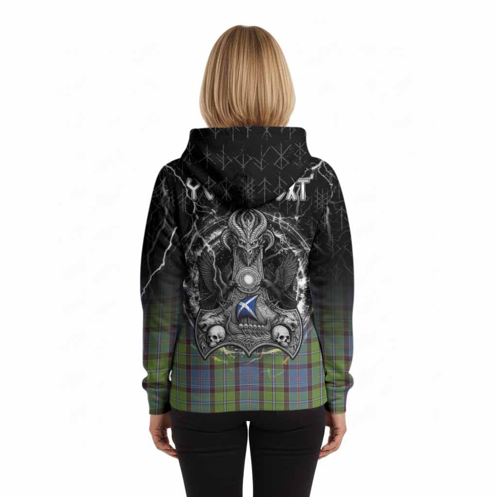 Stirling Tartan Crest Hoodie Celtic Odin's Raven Legacy