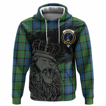 Stirling Tartan Crest Hoodie Crowned Lion Heritage Style