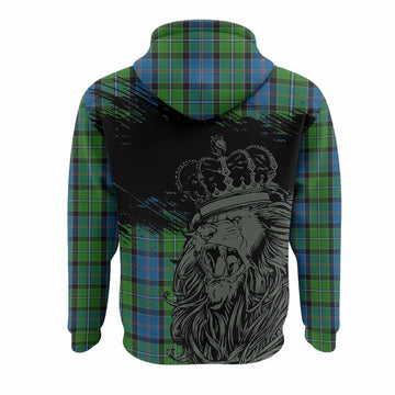 Stirling Tartan Crest Hoodie Crowned Lion Heritage Style