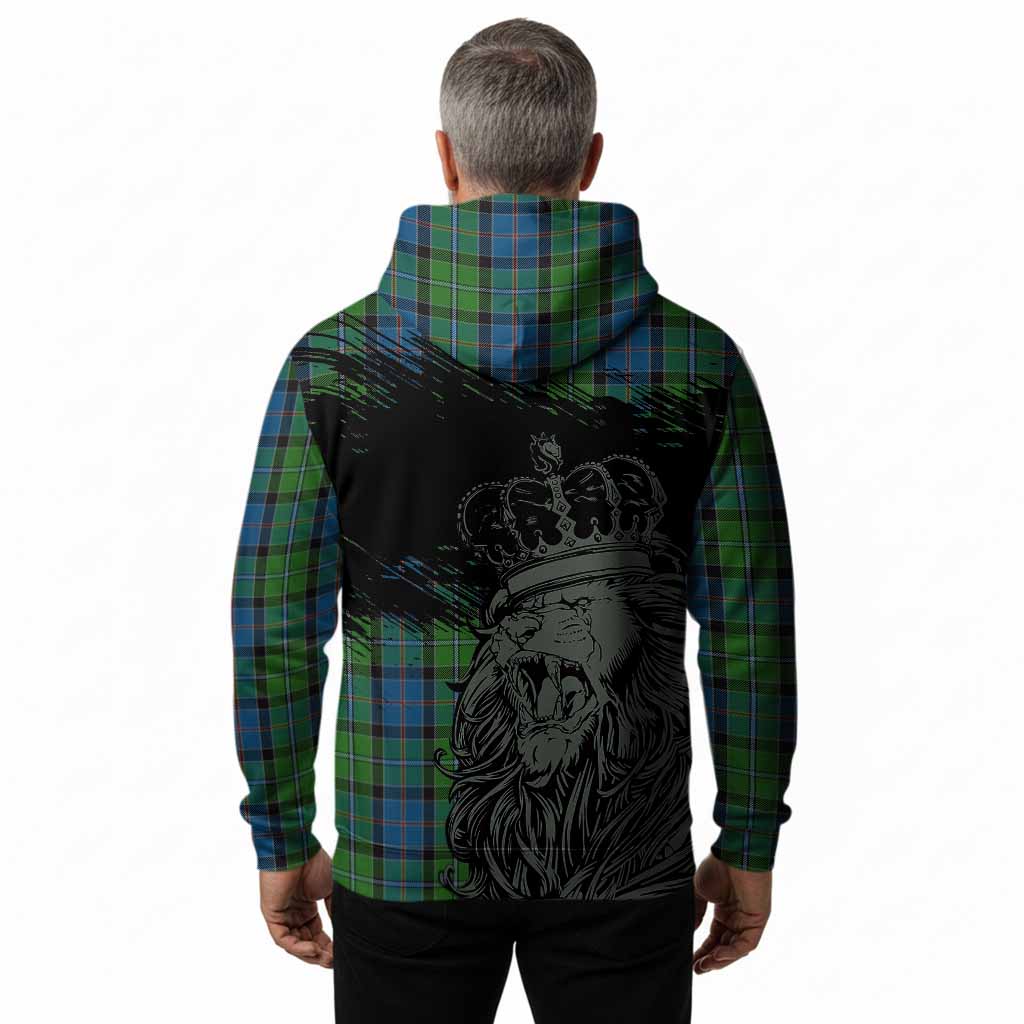 Stirling Tartan Crest Hoodie Crowned Lion Heritage Style