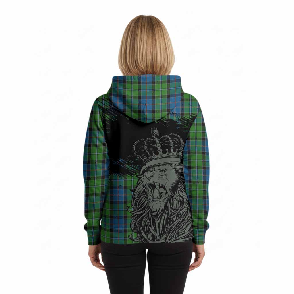 Stirling Tartan Crest Hoodie Crowned Lion Heritage Style