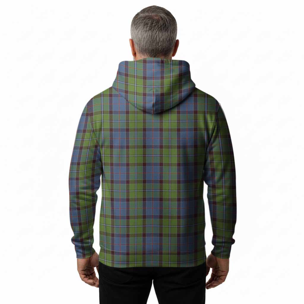 Stirling Tartan Crest Hoodie Ferocious Lion Style