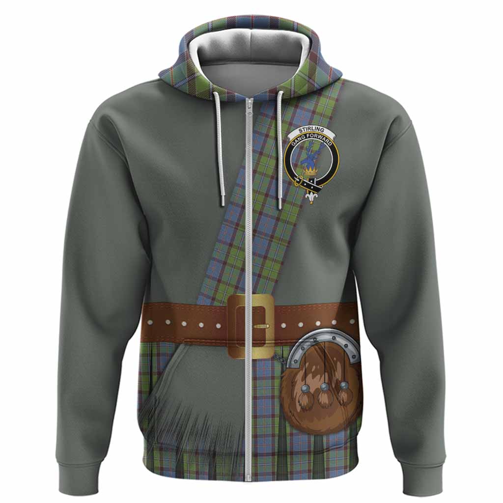 Stirling Tartan Crest Hoodie Kilt Costume Style