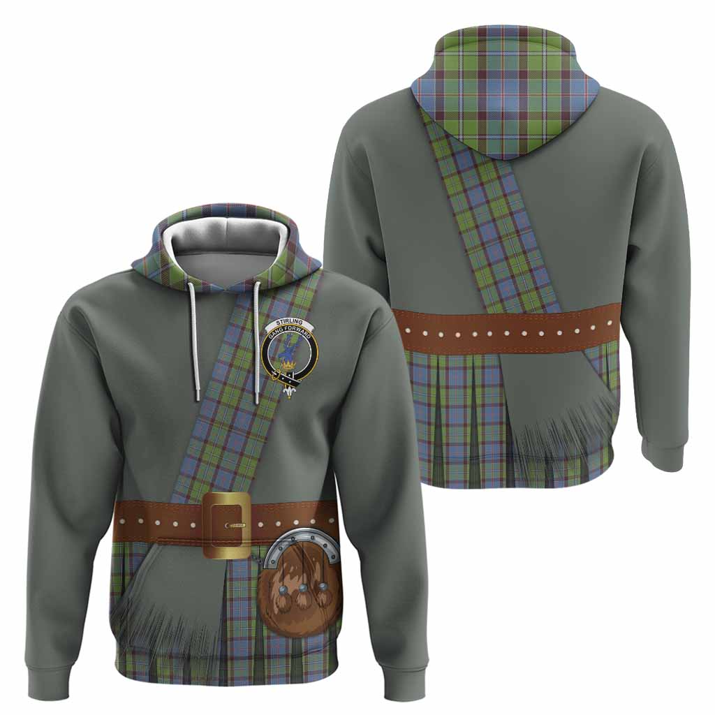 Stirling Tartan Crest Hoodie Kilt Costume Style