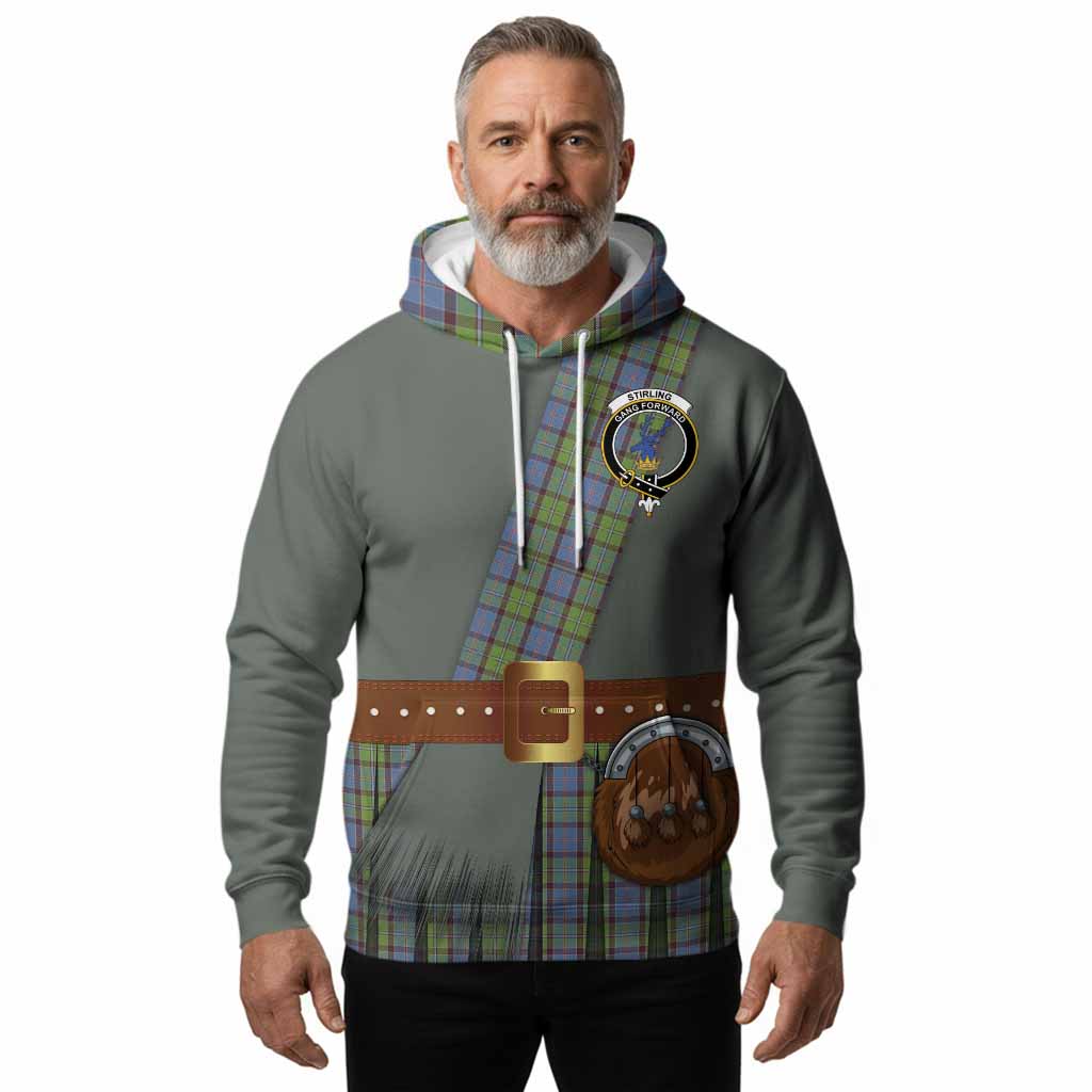Stirling Tartan Crest Hoodie Kilt Costume Style