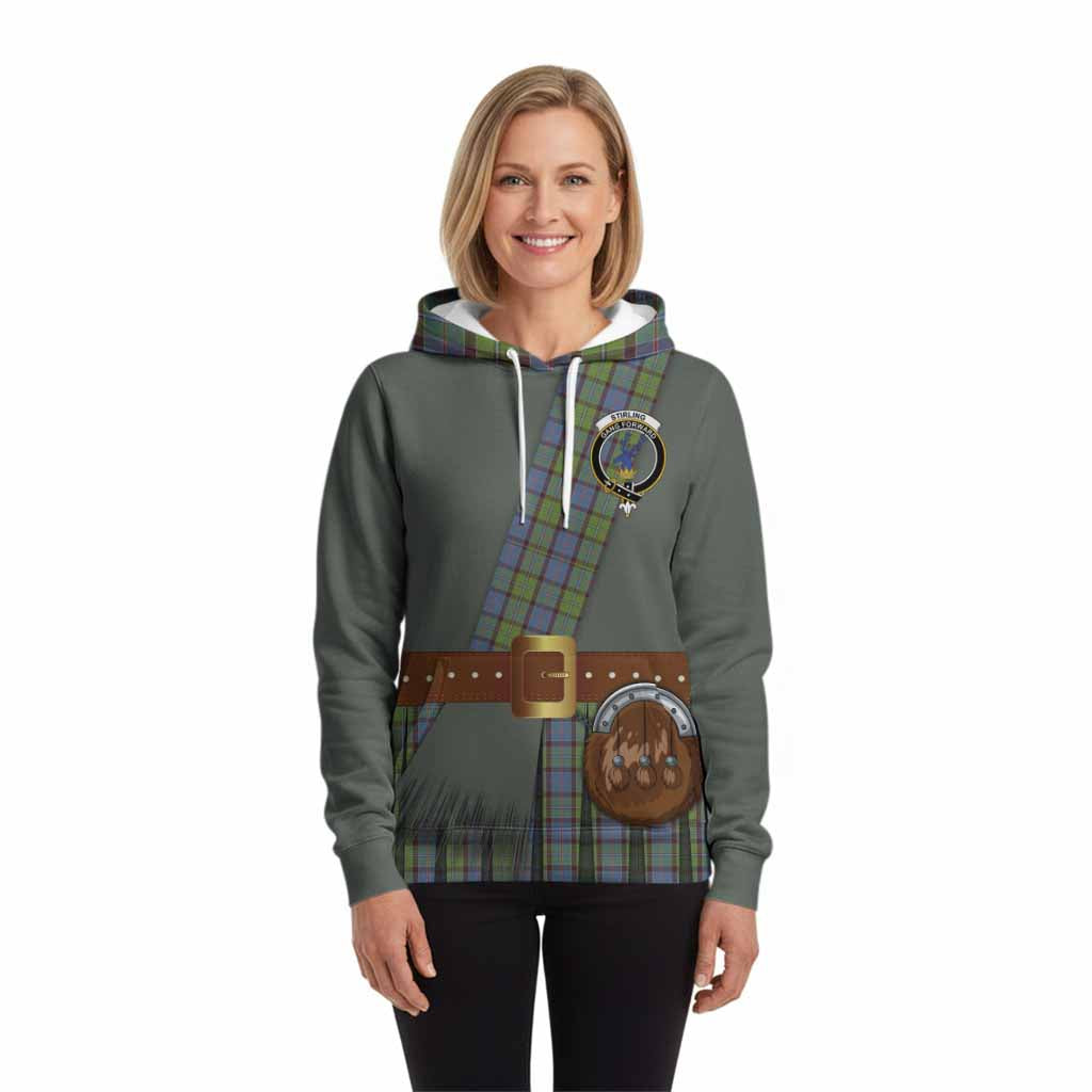 Stirling Tartan Crest Hoodie Kilt Costume Style