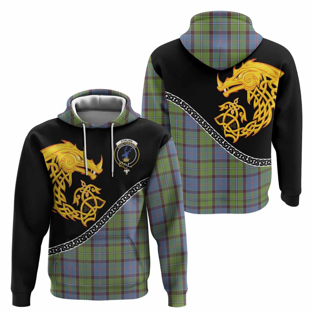 Stirling Tartan Crest Hoodie Legendary Dragon Knot Half Style