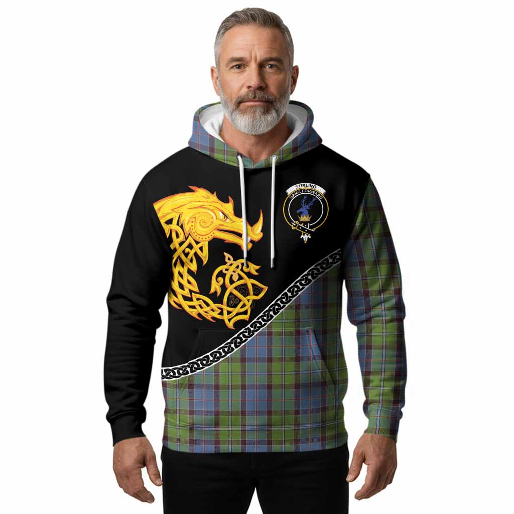 Stirling Tartan Crest Hoodie Legendary Dragon Knot Half Style
