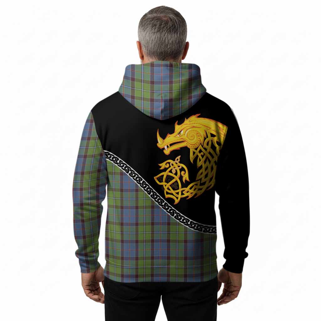 Stirling Tartan Crest Hoodie Legendary Dragon Knot Half Style